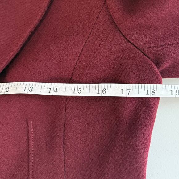 Eddie Bauer Wool Blazer Women’s 8 Burgundy Equestrian Academia Jacket - Picture 6 of 10